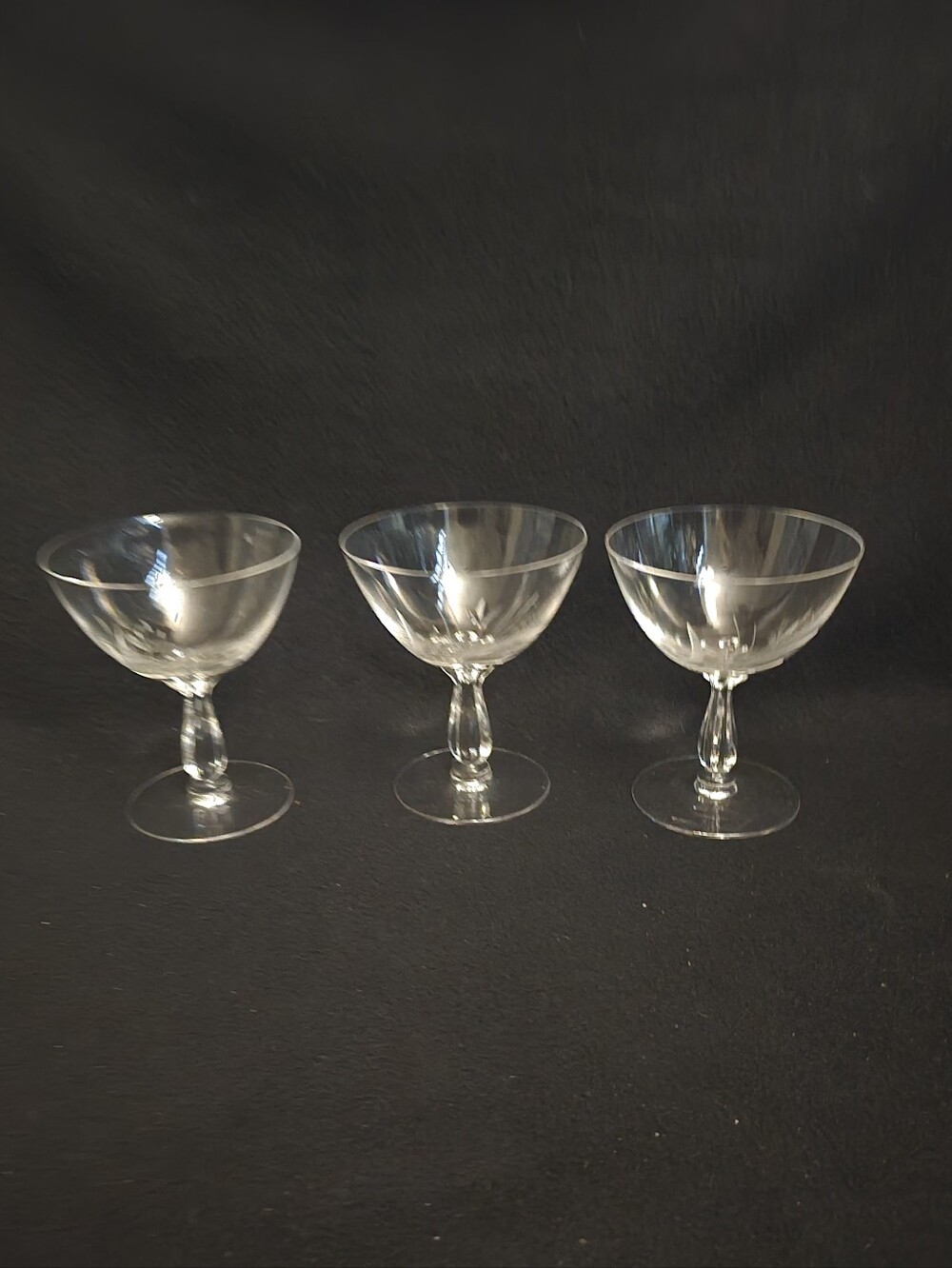 Elegant Clear Coupe Glasses - Set of 3